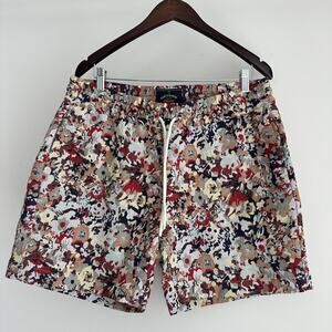Portuguese Flannel Shorts Mens XL Floral Orchard Camo Jacquard Resort Casual